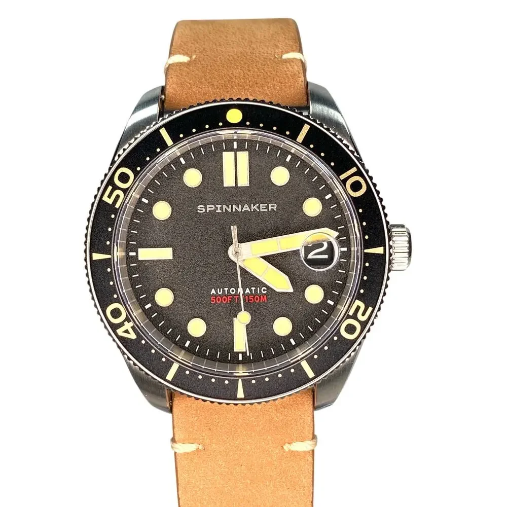Spinnaker Croft Mid-Size Nomad Automatic Diver Watch Black Bezel SP-5100-01 Box